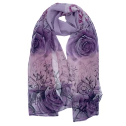 100%  pure silk scarf brand new fashion scarves 50Cm*150Cm Neckerchief purple and brown rose