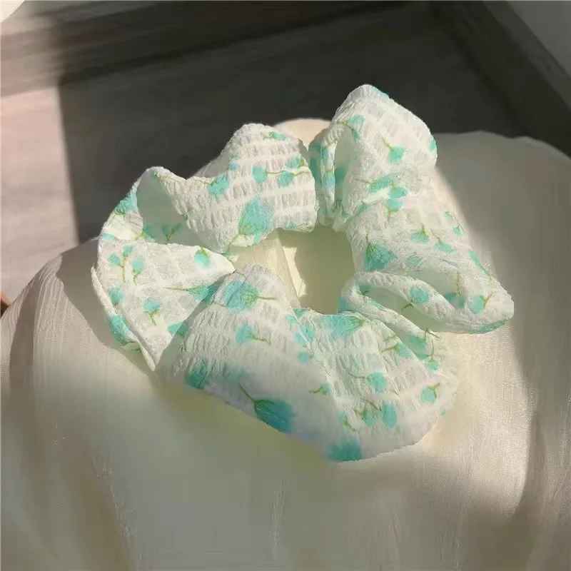 الحلو الأزهار كبيرة Scrunchies Ins العصرية الوردي الأبيض مرونة العصابات الشعر الطازجة الجنية إكسسوارات الشعر صيف جديد العلاقات الشعر الحبال