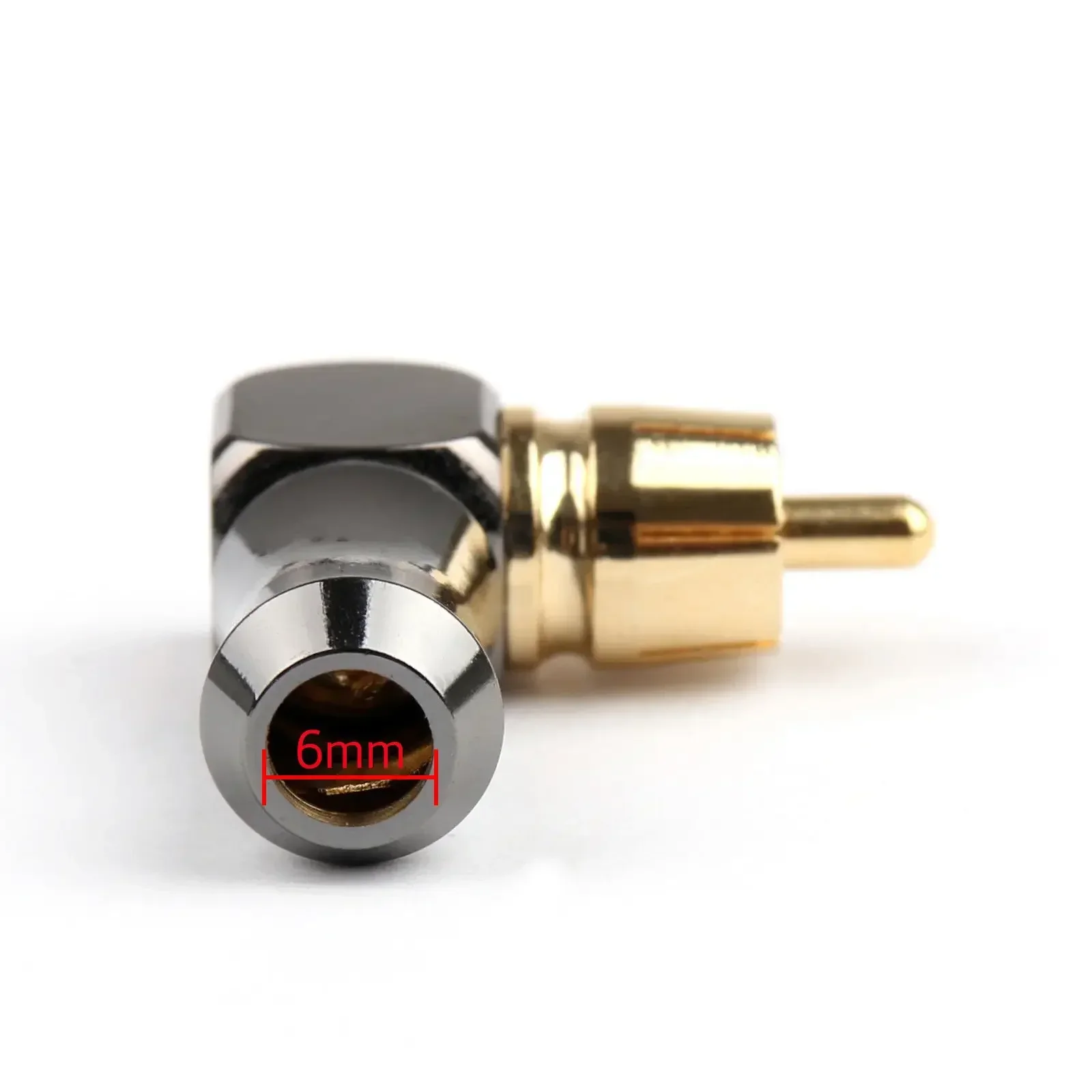 Durable High Quality RCA Right Angle Male Plug Copper Audio Video Connector 90 Degrees Soldering Adapte 6.35 Mm Male RCA Plug