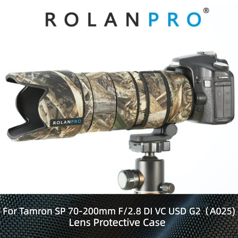 

Защитный чехол ROLANPRO для объектива камеры Tamron SP 70-200mm F/2.8 DI VC USD G2 A025, камуфляжный, от дождя