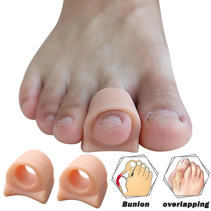 Pexmen 2/4Pcs Toe Separator Protector Gel Toe Spacer Bunion Corrector Spreader for Hammertoe Overlapping Toes Bunion Pads