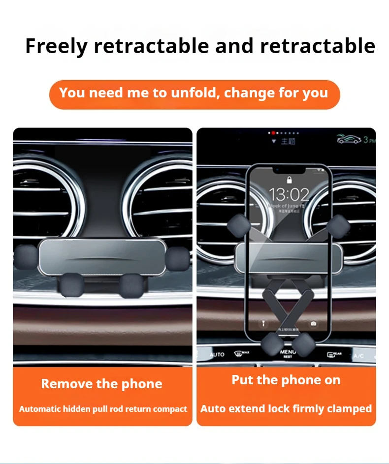 Car Phone Holder For Skoda Octavia 5e 2015-2020 Gravity Stand Mount Support Horizontal GPS Mobile Bracket Accessories With Base - view 4