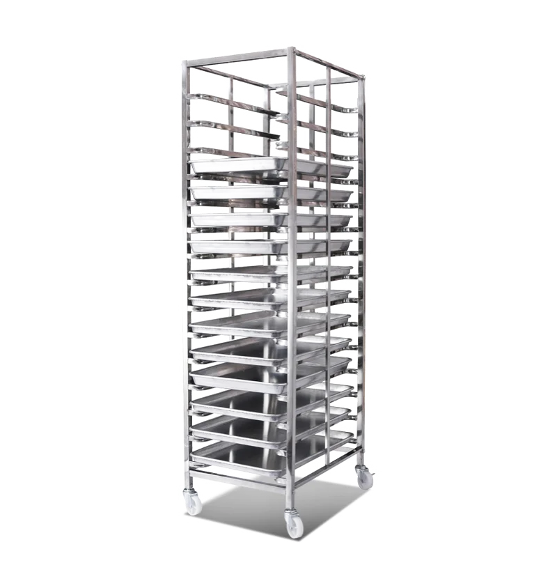 100% pure 304 stainless steel baking tray cart with 16 to 34 layers / stainless steel trolley