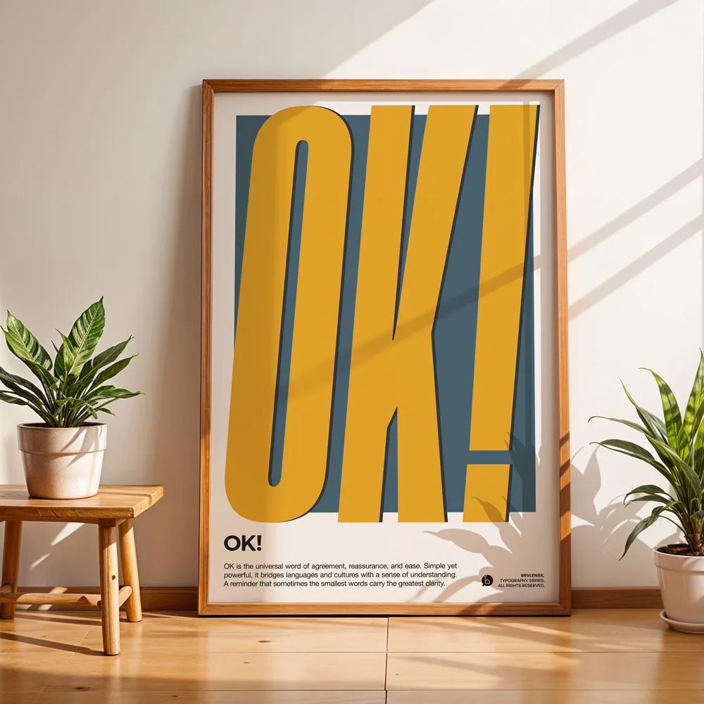 OK Definition Retro Typography Posters Canvas Painting Print Room Home Kitchen Bar Cafe Room Wall Decor