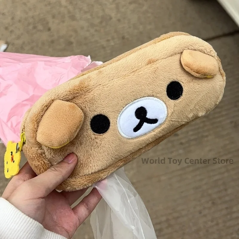 Kawaii Cute Rilakkuma Cartoon Pencil Cases For Kids Girls Cartoon Bear Pencil Pouch Organizer Pen Bag School Stationeries Gifts