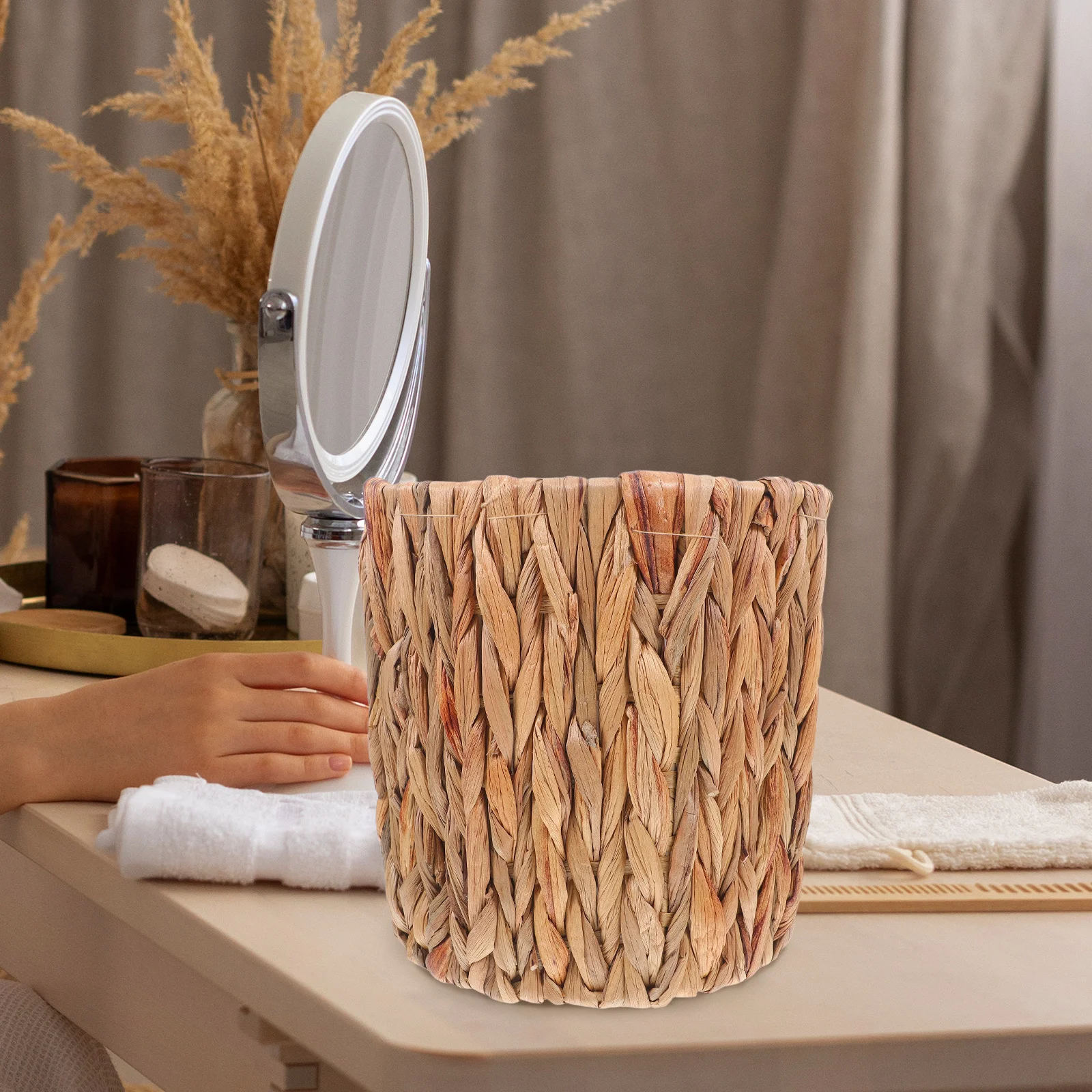 

25x25cm Handmade Woven Basket Small Pots for Plants Indoor Outdoor Decorative Seagrass Garden Planter Easy to Clean