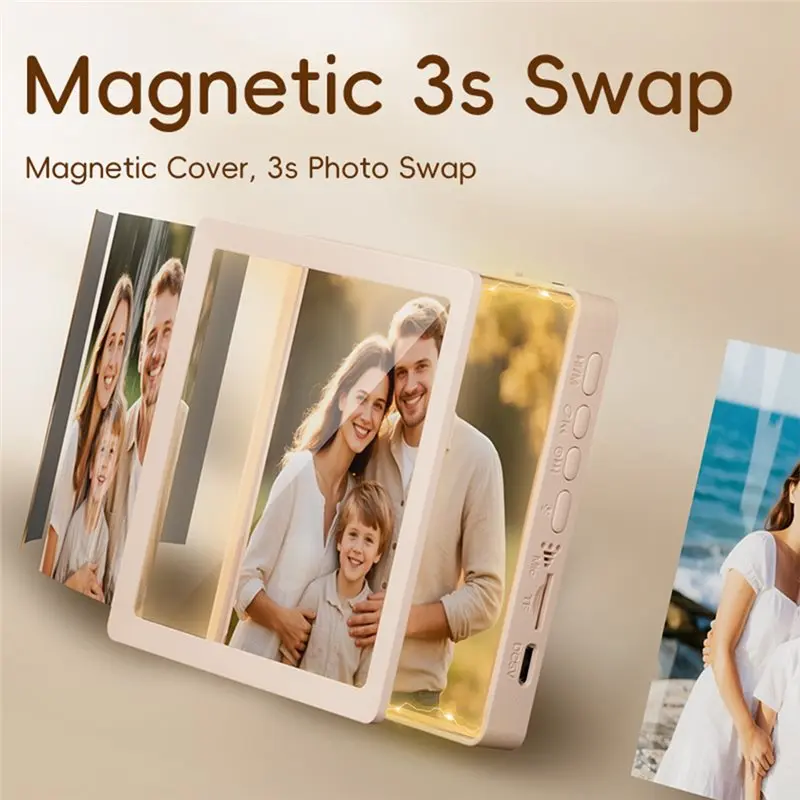 For Valentine' S Day Birthday Gift- Personalized Music Photo Frame Fridge Magnet With Playback& Recording