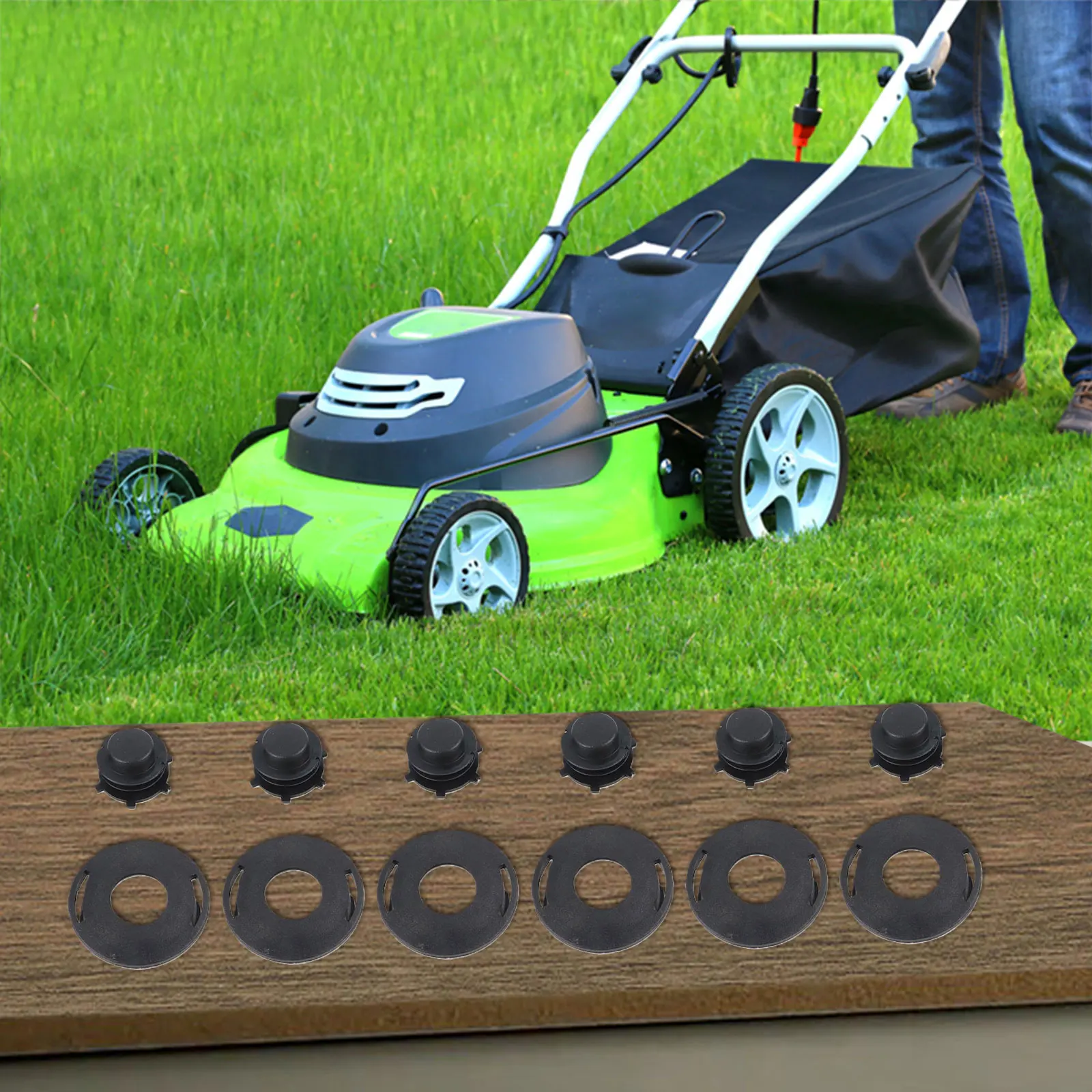 أجزاء رأس عثرة عثرة تغذية الانتهازي رئيس كما هو موضح عثرة تغذية المتقلب رئيس فرش القاطع 6 قطعة بكرة مجموعة متوافقة مع موديلات FS