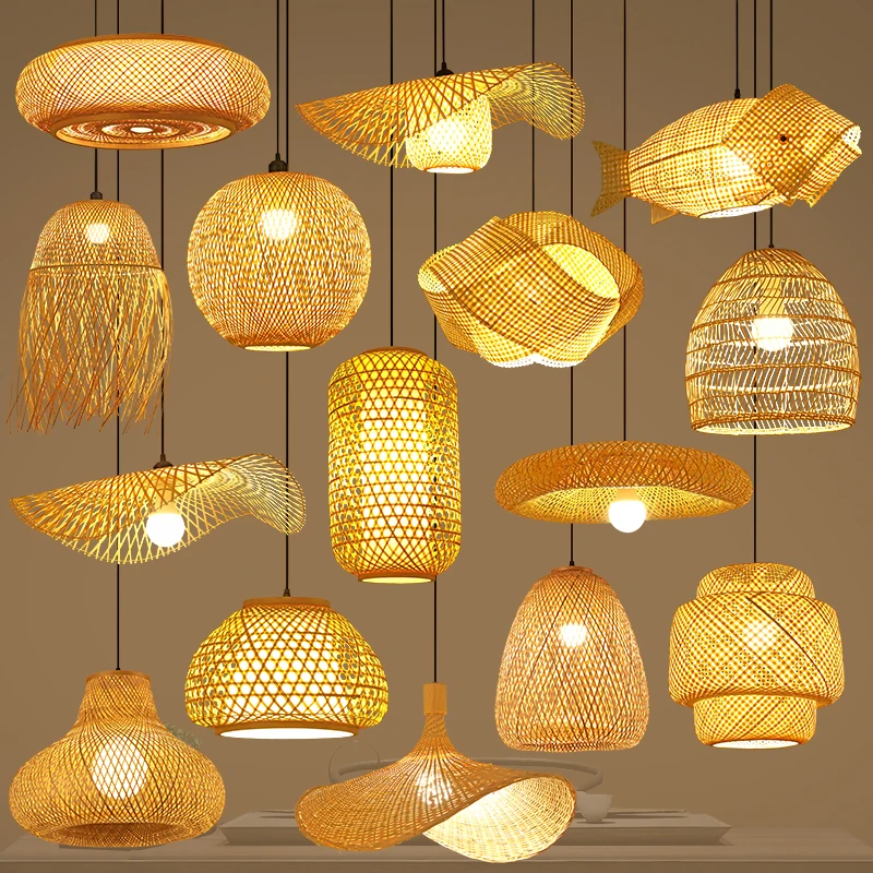 

Lamp Lantern Restaurant Zen Tea Room Hot Pot Shop Lampshade Weaving Imitation Retro Homestay Creative Chinese Style