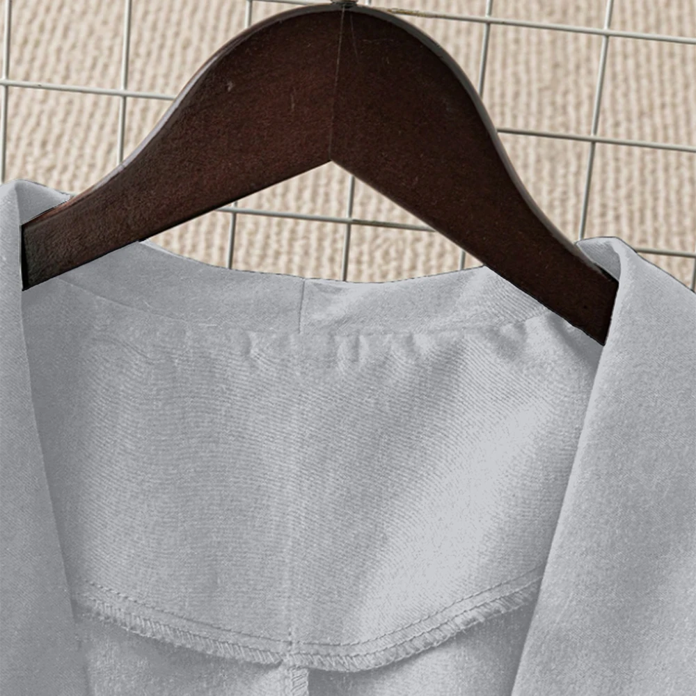 Plus Size Women's Elegant Solid Lantern Sleeve Turn Down Collar Shirts Blouse Ladies Casual Slim Fit Buttons Tops Size 1XL-5XL