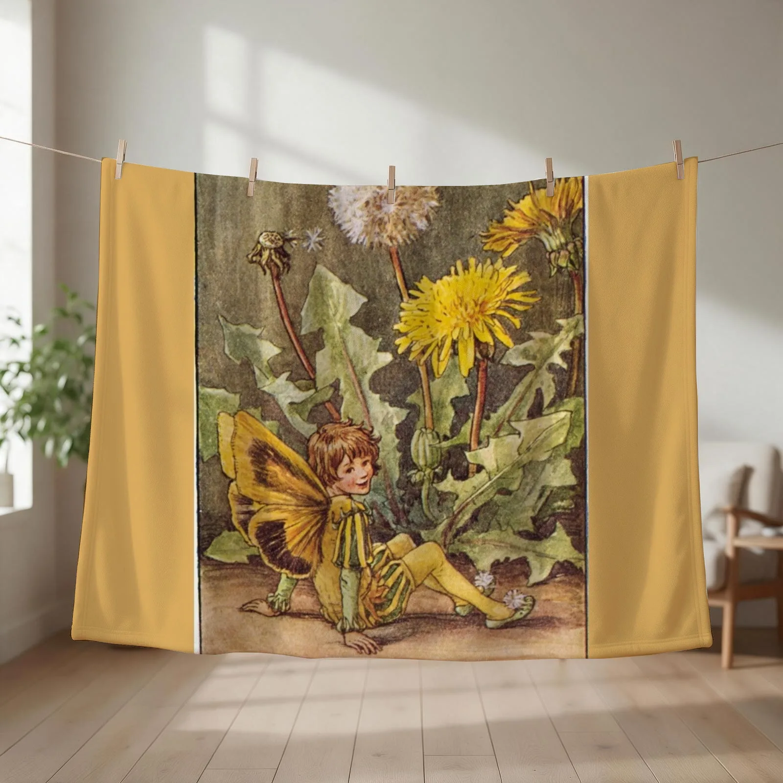 Cicely Mary Barker The Dandelion Fairy Throw Blanket Cute Luxury St Winter beds Softest Blankets
