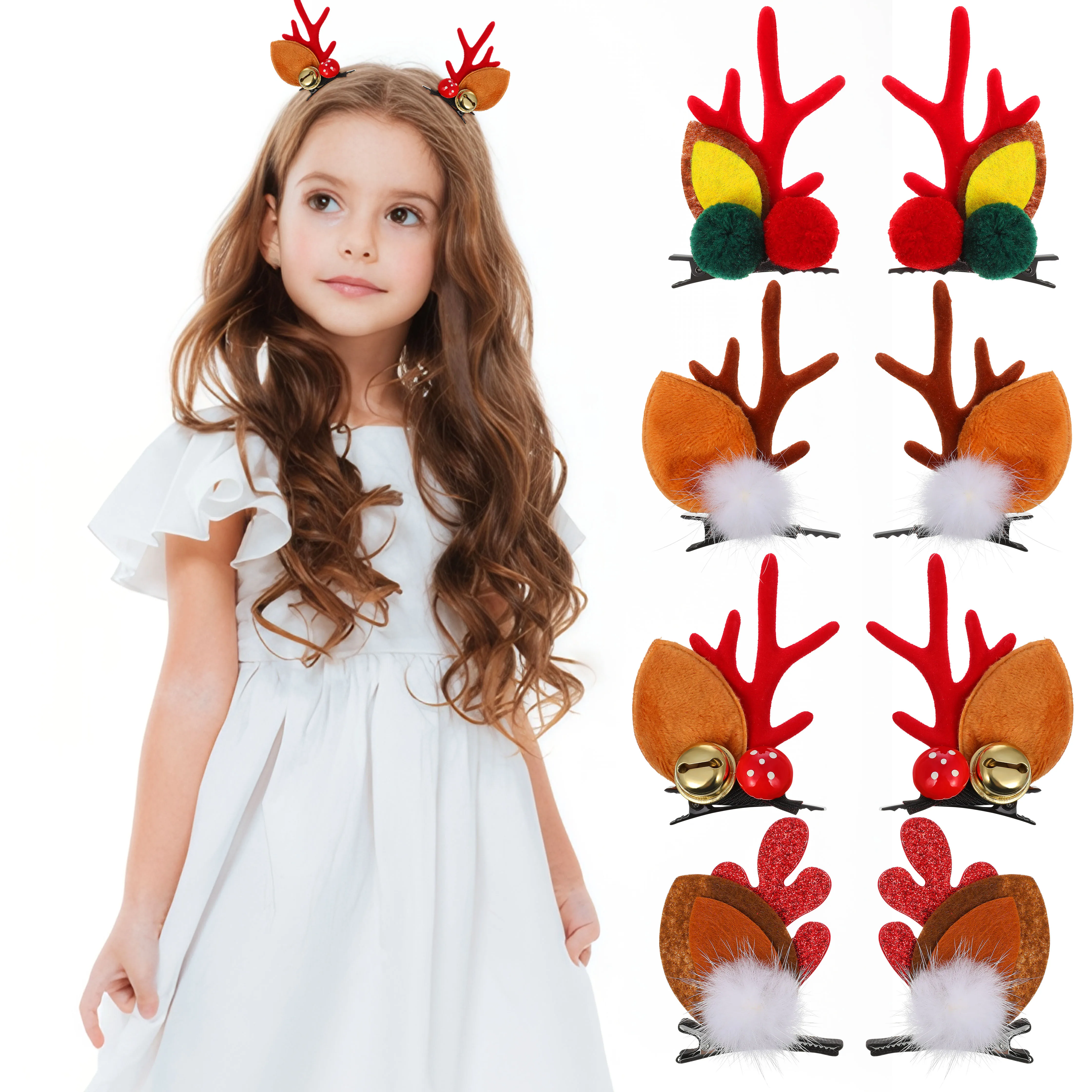 

Christmas Hair Clips For Kids Creative Children Hair Accessory Bright Color Party Headdress Decor Festival Gift Xmas