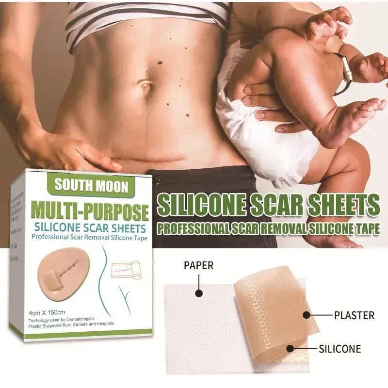 

Sdottor New 4cm x 150cm Silicone Scar Sheets Painless Scar Repair Tape Effective Scar Removal Strips for C-Section Keloid Surger