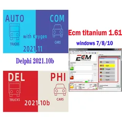 ECM TITANIUM 1.61 With 26000 + Driver ECM 18259+  AutocomS V2021.11 + Delphi 2021.10b For Autocoms AK DS150E With Bluetooth 2021