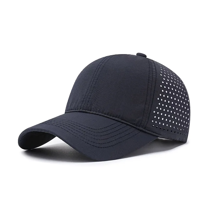 Cappello da uomo con piastra leggera in tinta unita Berretto estivo traspirante in rete grande Berretto da baseball con protezione solare ad asciugatura rapida