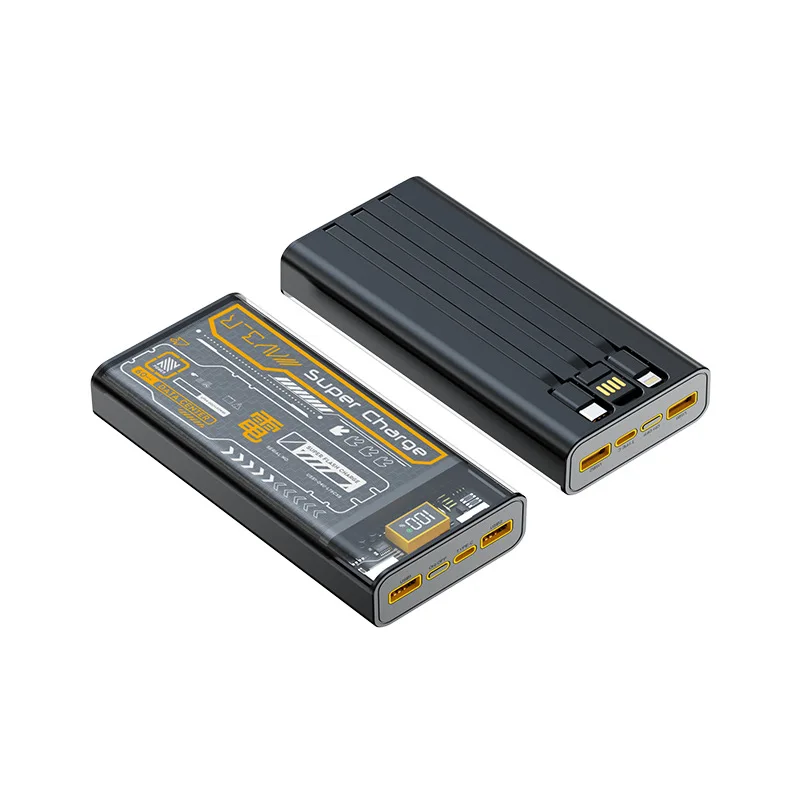 باور بانك شحن سريع للغاية بسعة كبيرة 100 وات، مزود طاقة متنقل بقدرة 20000 مللي أمبير في الساعة