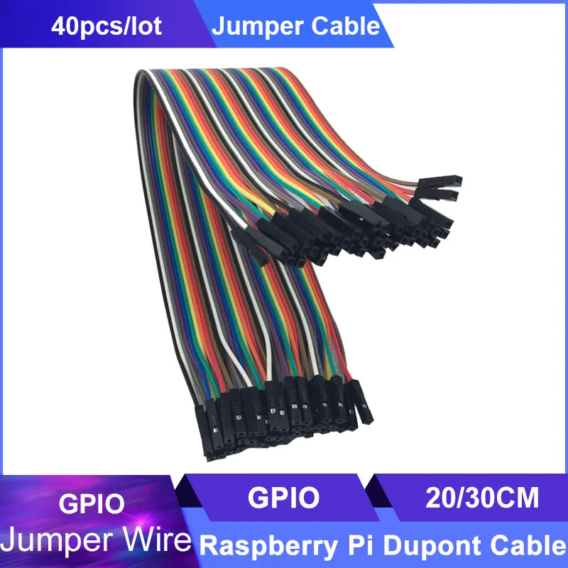 Raspberry Pi 3 Gpio Cable Dupont Cable 40pcs/lot 20/30CM Dupont Cable Female to Female Jumper Wire for Raspberry Pi 3B+