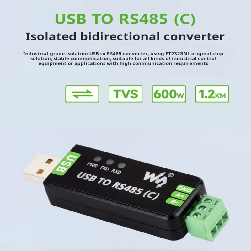 USB RS485 Converter Bidirectional Communication with LED for Industrial Control K1KF