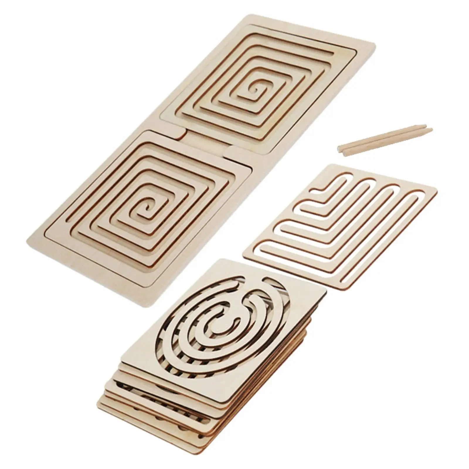 Brain Development Pen Control Training Board Reusable Wooden Learning Activities Maze Board Game Toy for Party Favor Kids