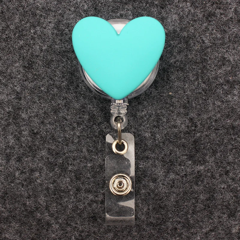 5 Kind Of Color Heart Style Badge Reel Nurse Workers Enfermera ID Holder Girl Boy Retractable Name Card Holder Accessory