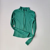 Outdoor Sports Long Sleeved Women Slim Yoga Clothes Quick Dry Zipper Cardigan Stand Up Collar Jacket Running Fitness Jacket Top 6