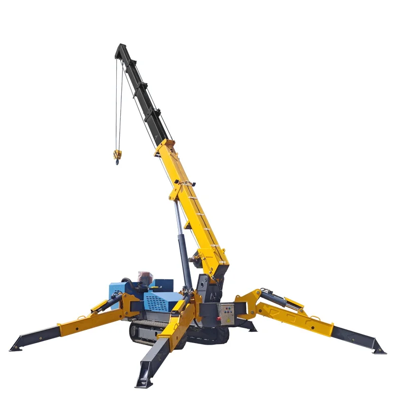 جديد 3T 5T 8 T10Ton كرين البناء رافعة عنكبوت صغيرة مجنزرة مع جهاز التحكم عن بعد #1