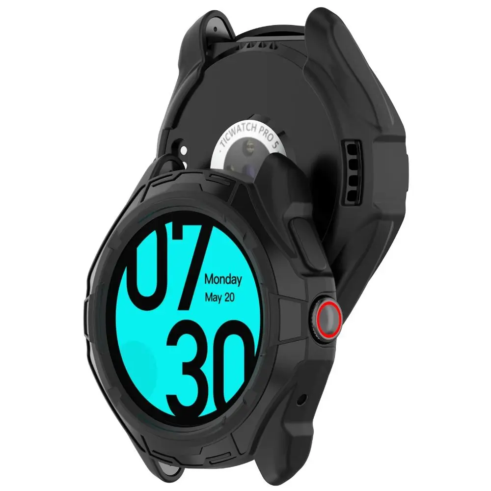 Casing pelindung bingkai TPU baru jam tangan pintar pelindung benturan tepi Aksesori Bumper pelindung layar untuk Ticwatch Pro 5
