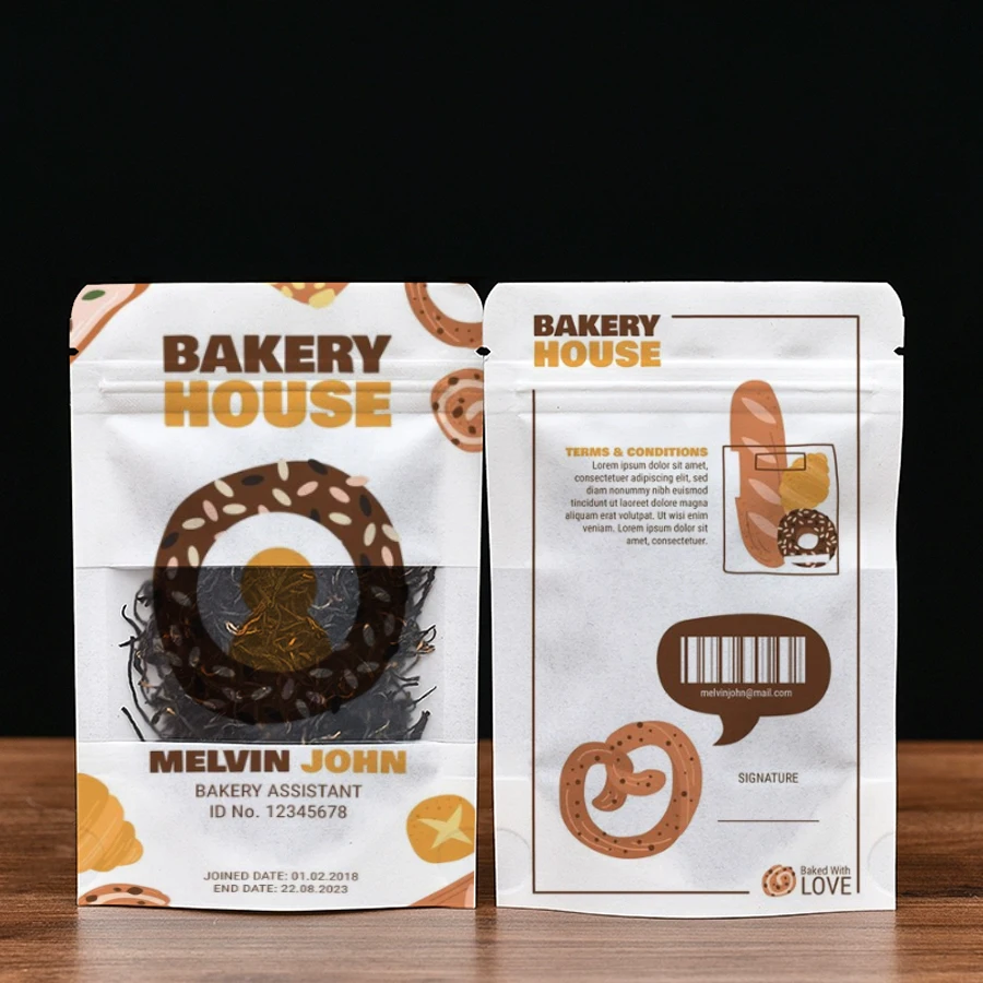 White Cookies Custom Best-Selling Kraft Paper Frosted Window Waterproof Bag Candy Nut Powder Bag