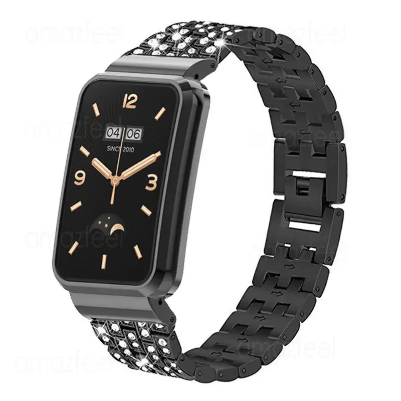 Bracelet For Xiaomi Mi Band 7 Pro Strap Case Protector Diamond Metal Watch Band For Mi Band 7 Pro Protective Cover Bumper Frame