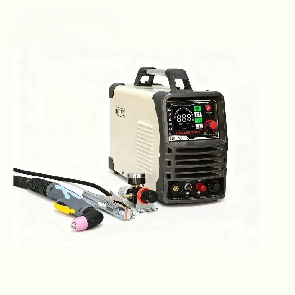 Air Plasma Cutter CUT-70C Max Cutting 20mm Stainless Steel Aluminum Metal Cutting Welder Pilot Arc Large LED Display MOQ