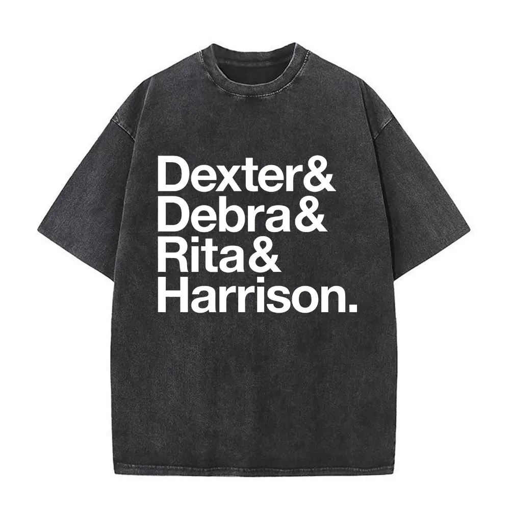 

Tv Play Vintage Washed Dexter Morgan Rita Bennett Debra Morgan T-shirts Men Women Clothing Casual Cotton Short Sleeve T Shirts
