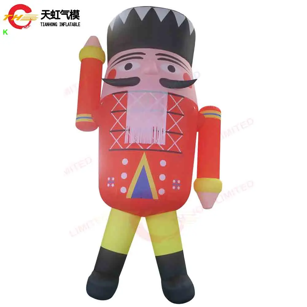 Transporte aéreo rápido soldado inflável dos desenhos animados tema do reino unido modelo de decoração inflável de natal com ventilador
