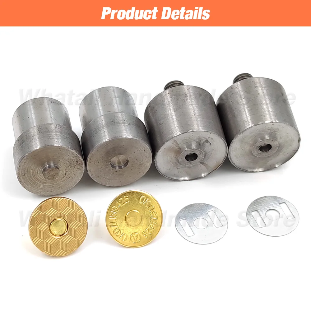 10sets/lot 10mm-18mm Magnetic Button Bags Wallet Buttons Moulds Dies Magnet Buckle Metal Snaps Magnetic Clasp Installation