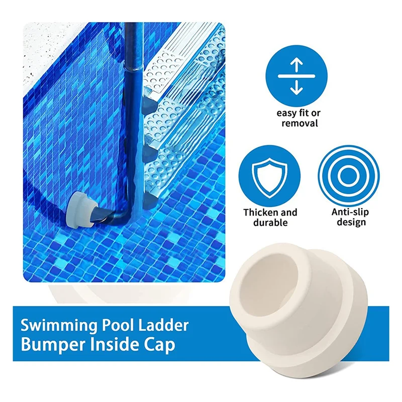 4 Pack Pool Ladder Rubber Stopper Bumpers,for 1.90Inch Ladder Tubing for Protect Swimming Pool Liner,Ladder Foot Cover