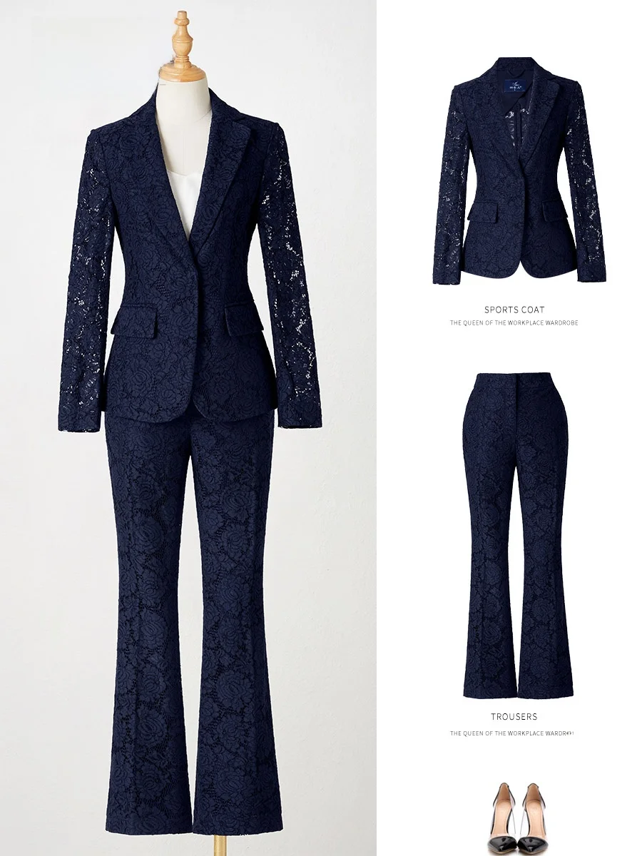 

Xiangchun Bird High-End Lace Detailing Thin Suiting Set for Women Commute Style Professional Workwear Korean Version Spring S...