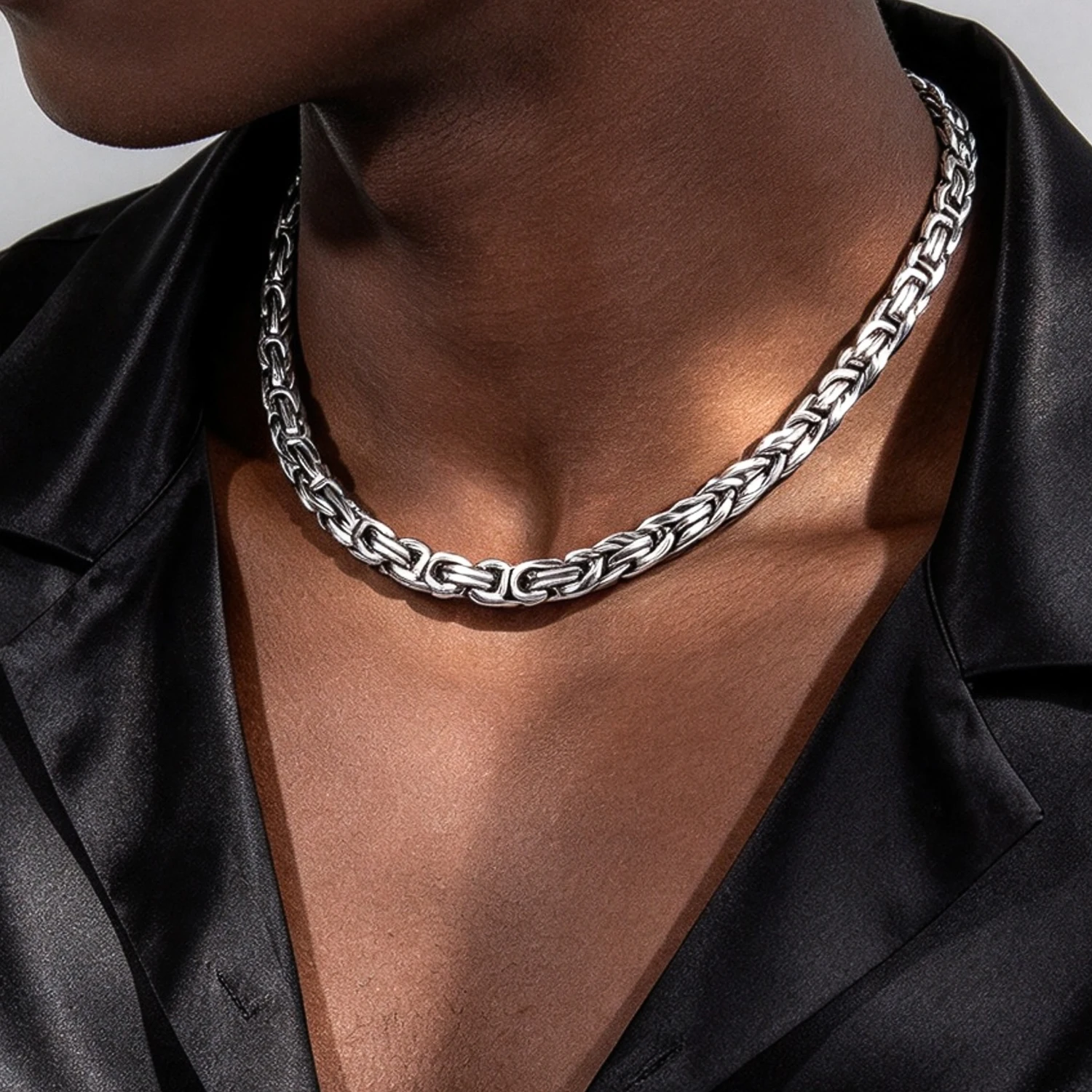 Chunky Thick Chain Necklace for Men Hip Hop Stainless Steel Non-Fade Bold Trendy Versatile Minimalist Cool Daily Party Jewelry