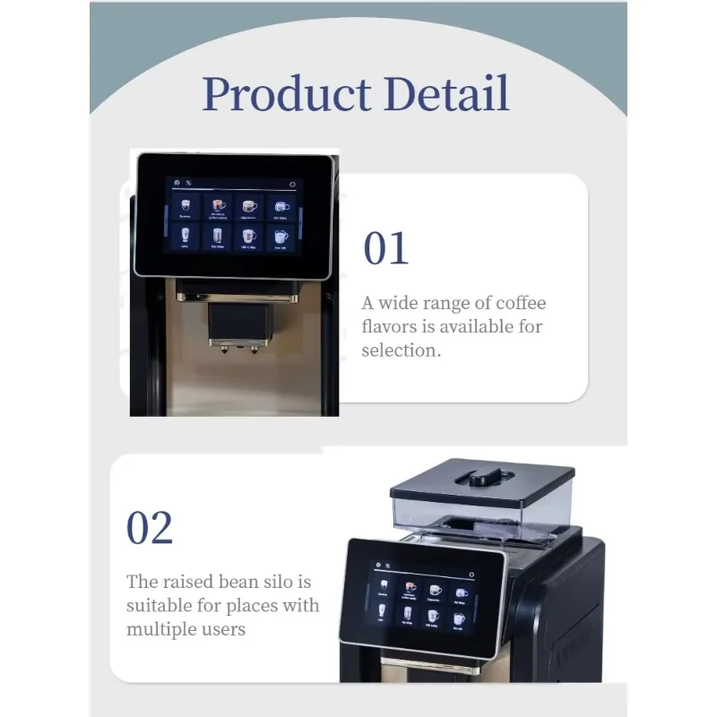 Commercial Professional Smart Coffee Maker Bean to Cup Best Touch Screen Espresso Coffee Machine with Grinder