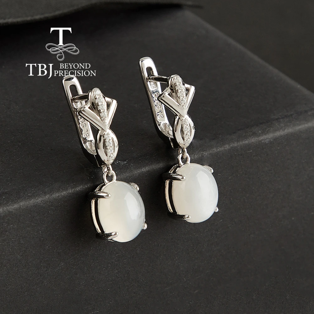 

Серьги-кольца из стерлингового серебра 925 пробы с натуральным лунным камнем овальной формы 8*10 мм, ювелирные изделия для женщин, подарки на праздники, 2026 год