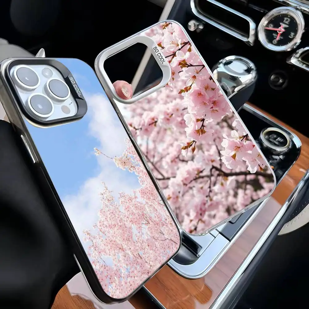 

JAPANESE Sakura Petal Phone Case For iPhone 16,15,14,13,12,11,Mini,Pro,MAX White Matte Shockproof Cover