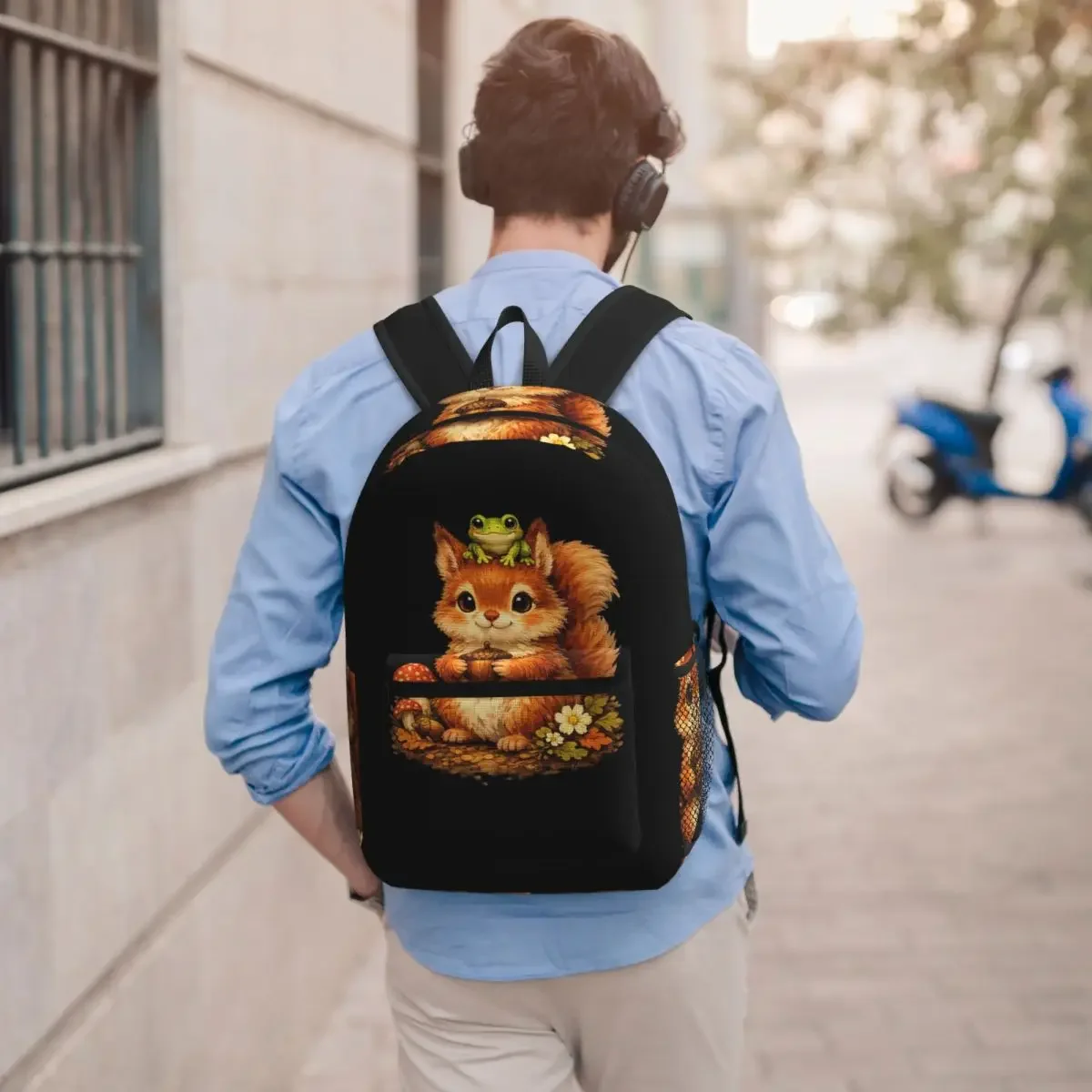 

Vintage Squirrel And Mushroom In Forest Backpack Student BookBag Kids School Bag Computer Shoulder Bags for Men Women