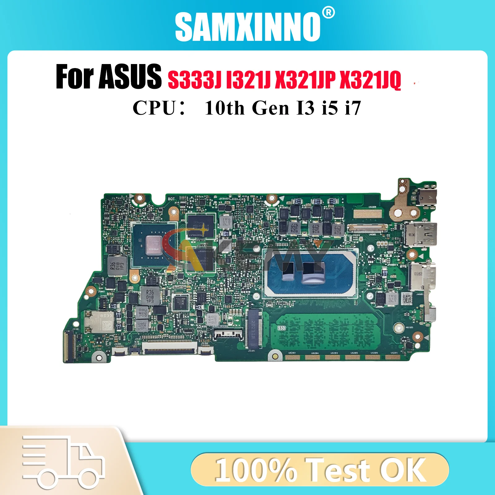 

X321JP Laptop Motherboard For ASUS VivoBook S333J X321JQ X321JP I321J X321J Mainboard With 10th Gen I3 i5 i7 100% tests OK stk