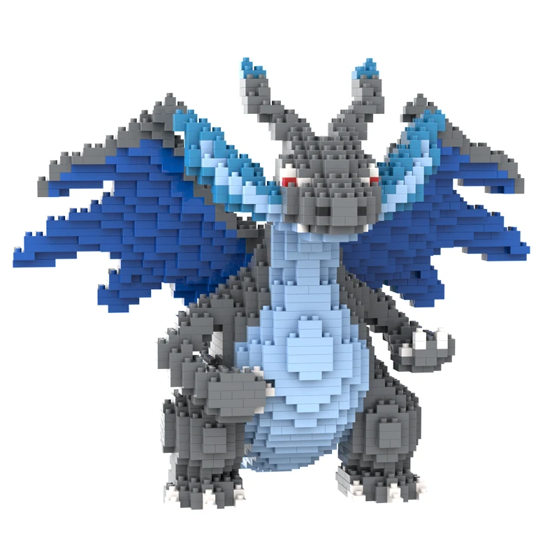 Pokemon Mega Charizard Micro Building Blocks Piplup Gengar DIY Assembly Puzzle Mini Bricks Figure Toys for Kid Christmas Gift