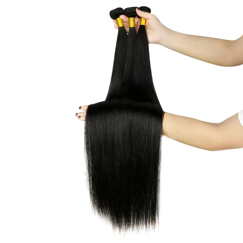 Bundles de cheveux humains indiens bruts Sophia Straight, cheveux vierges non transformés, cheveux raides brésiliens, extensions de cheveux Remy, 10A