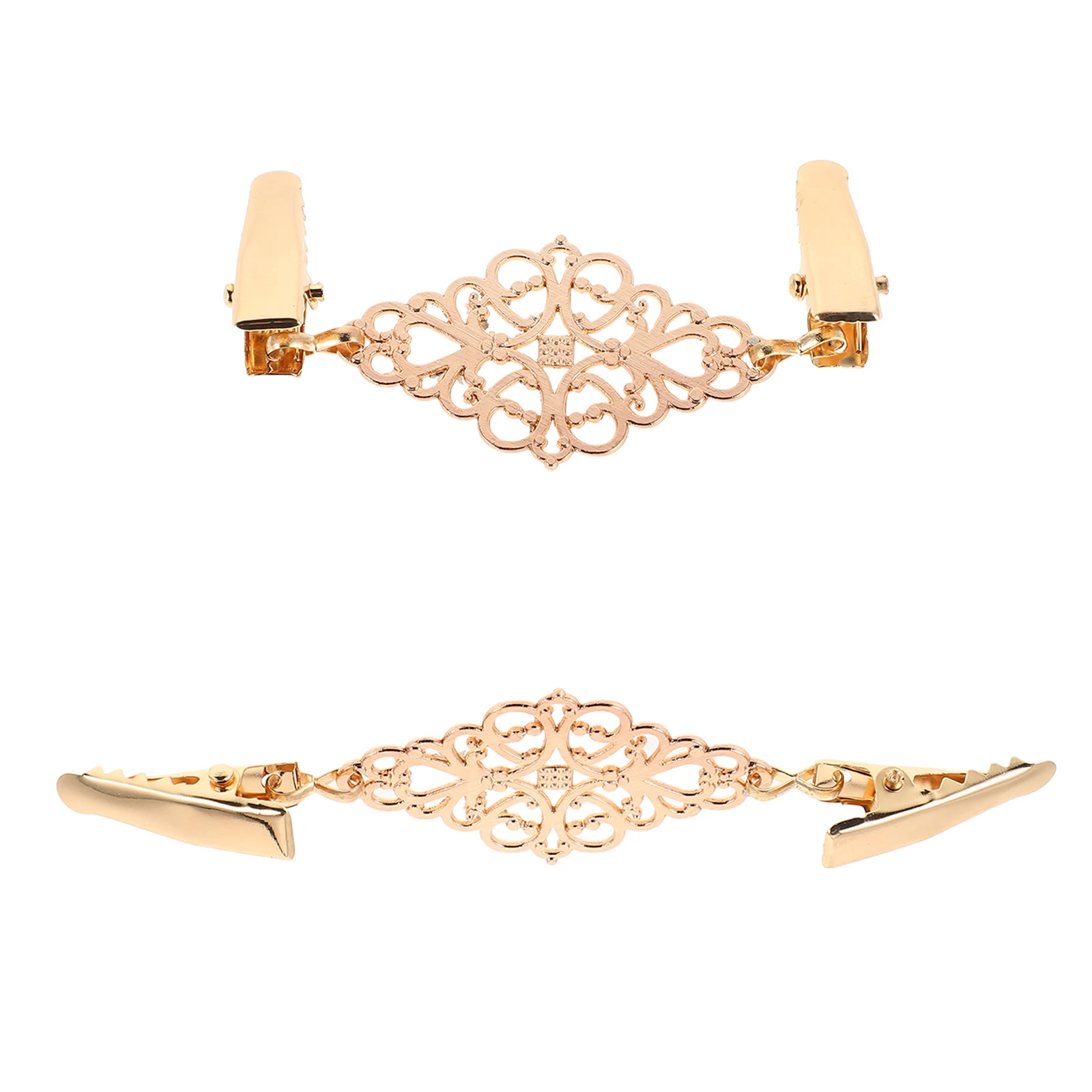 2 قطعة سترة سبيكة كليب طوق كليب للنساء الملابس الزخرفية الجوف خارج حزام الملابس عباءة ذهبية ملكة جمال