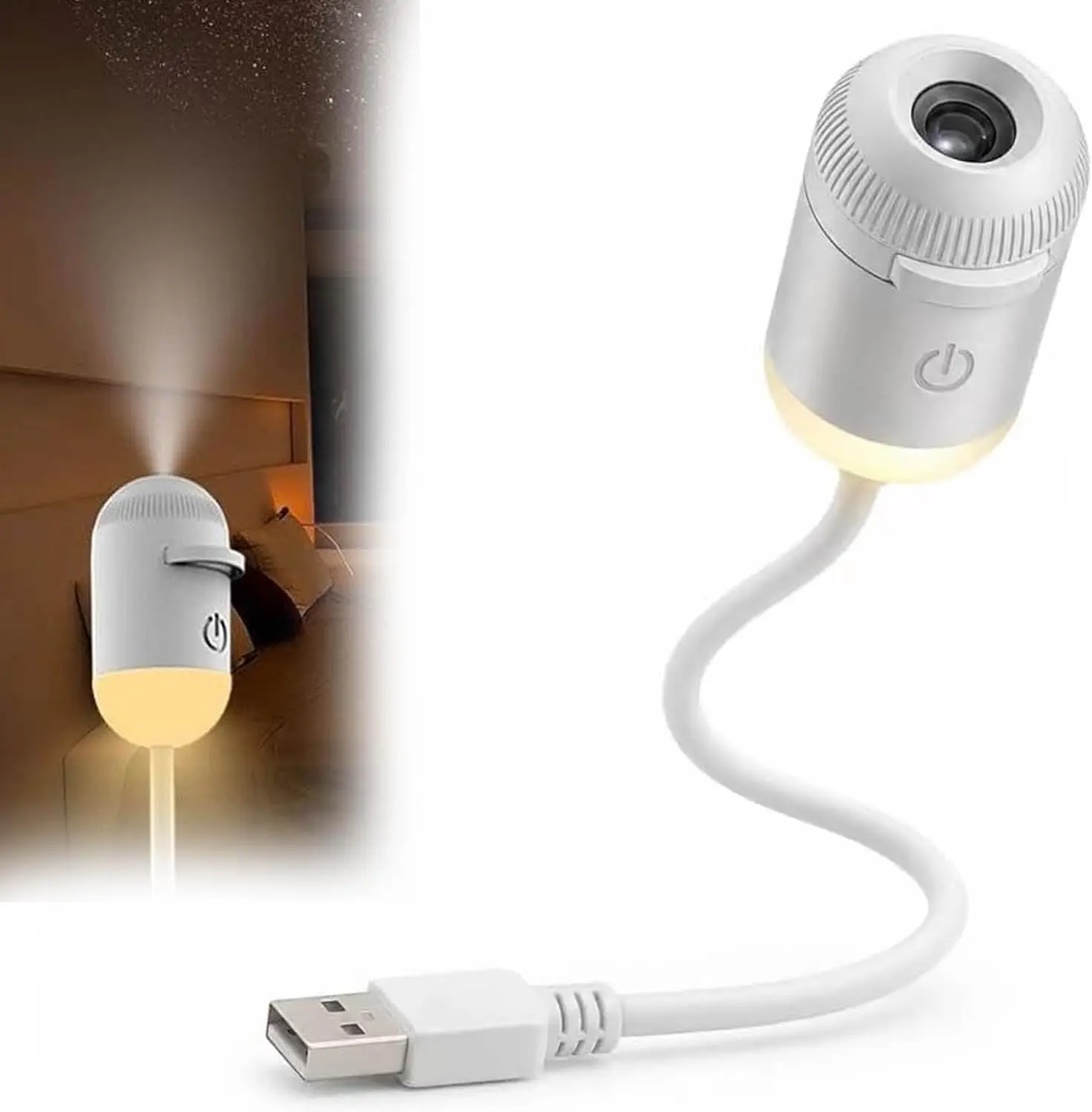 USB Starry Sky Projection Night Light Romantic Galaxy Atmosphere Lamp for Car Interior Home Bedroom Decor USB Charging