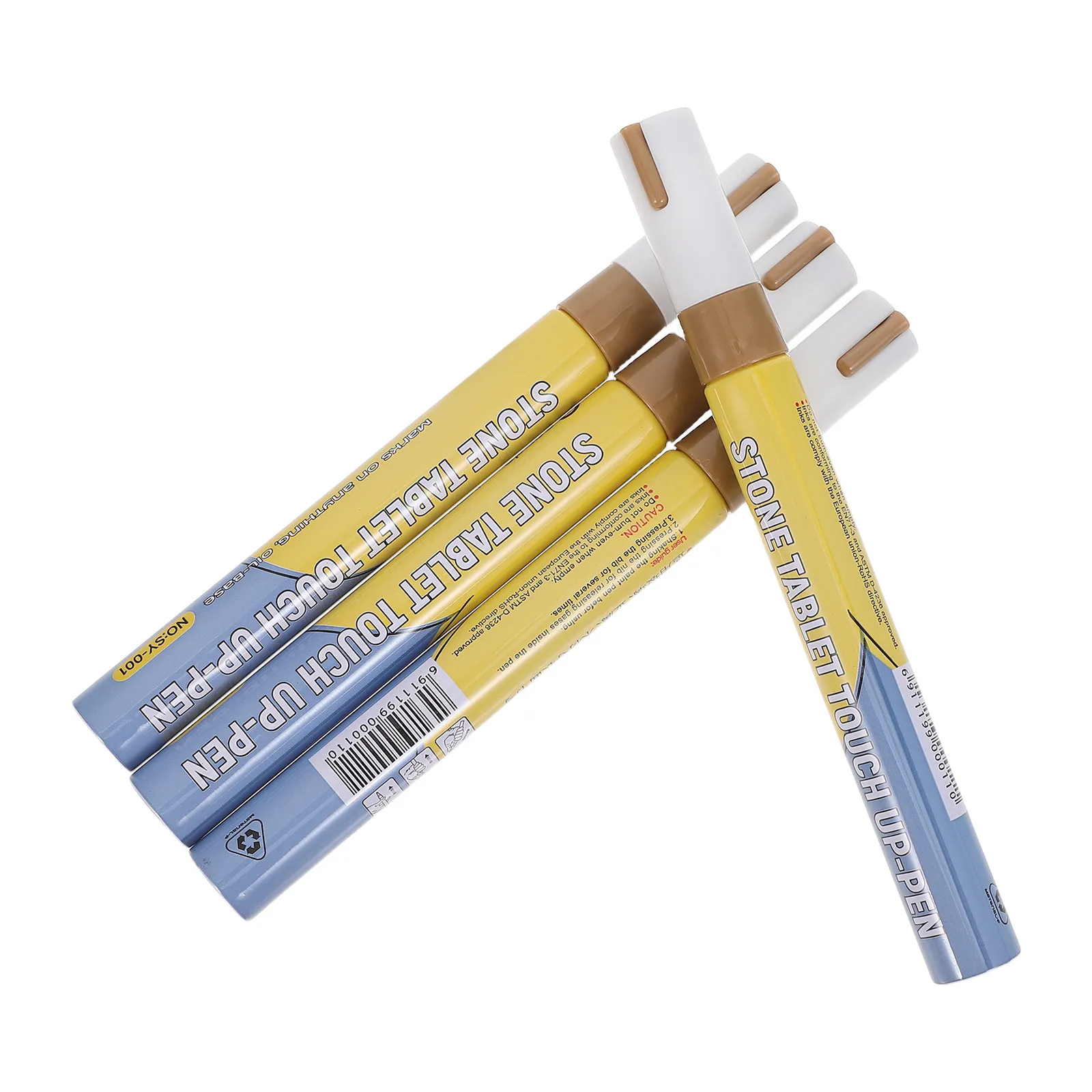 4Pcs Gold Paint Pen Headstone Lettering Restoration Waterproof Marker for Granite Tombstone Engraving Precision Stone Touch-Up