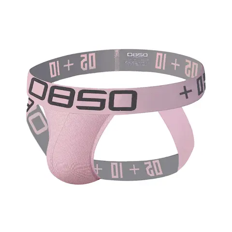 Jockstrap Masculino com Logo 0850 |   G-String Respirável de Cintura Baixa |   Roupa Íntima Esportiva com Contraste Ousado