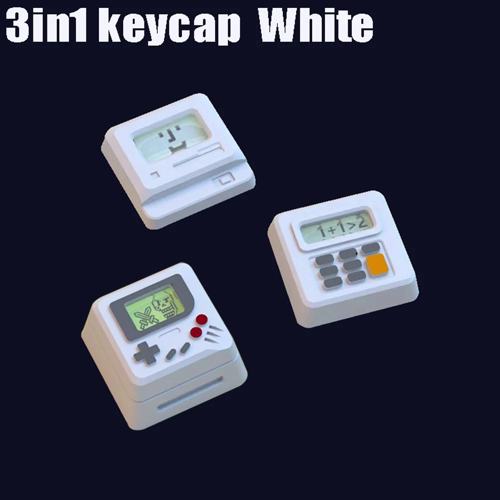 K04 Keyboard Keycaps 3 In1 Kit for Mechanical Classic Retro Cute Key Cap Cute Button Personalized Keycaps White