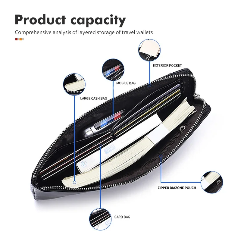 Car Internal Newe Soft Leather Long Wallet Large Wallet For Tesla Model 3 S X Y