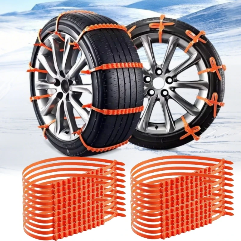 Car Tire Snow Chains Emergency Anti Slip Grip Traction Cable Zipper Snow Chain for SUV Car Truck Winter Driving Safety
